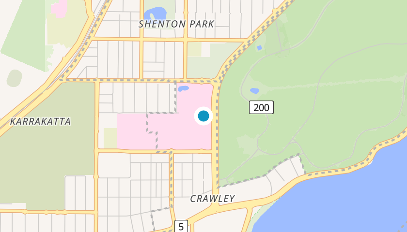 Map showing Rare Care - Clinical Centre of Expertise for Rare and Undiagnosed Diseases, Perth Children's Hospital location